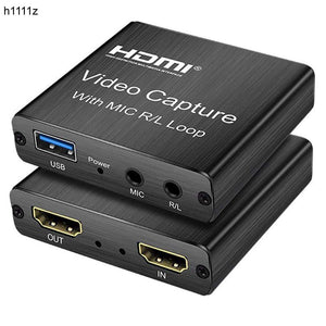 Planet Gates 4K HDMI Video Capture Card 1080p Board Game Capture Card USB 2.0 Recorder Box Device for Live Streaming Video Recording Loop Out