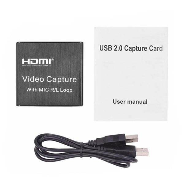 Planet Gates 4K HDMI Video Capture Card 1080p Board Game Capture Card USB 2.0 Recorder Box Device for Live Streaming Video Recording Loop Out