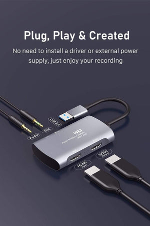 Planet Gates 4K Video Capture HDMI Capture Card USB 3.0 2.0 60FPS for Switch Camera Live Streaming Recording PS4 DVD Recorder C371