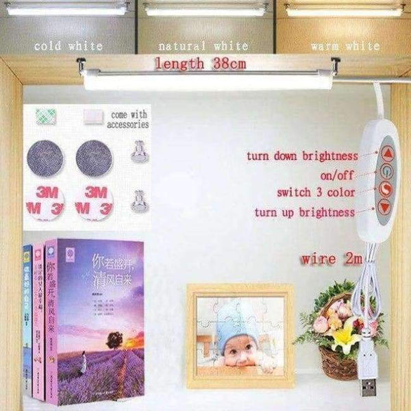 Planet Gates 4kind-3 color Bed Reading book Light LED Desk lamp 5W 5V  Desk lamp USB led Table Lamp  with Clip  Table Touch 3 Modes 24 LED Table lamp