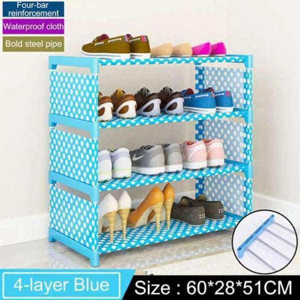 Planet Gates 4L Blue dots Multi-layer Shoe Rack Household Economic Dustproof Shoe Cabinet Space saving Doorway Shoe Rack Storage Cabinet Furniture