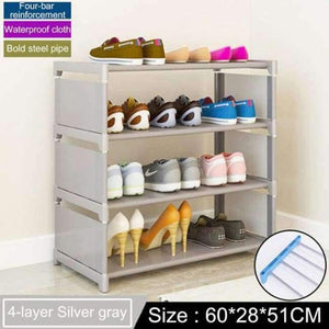 Planet Gates 4L Silver gray Multi-layer Shoe Rack Household Economic Dustproof Shoe Cabinet Space saving Doorway Shoe Rack Storage Cabinet Furniture
