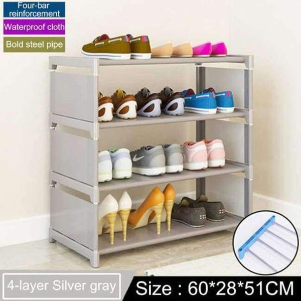 Planet Gates 4L Silver gray Multi-layer Shoe Rack Household Economic Dustproof Shoe Cabinet Space saving Doorway Shoe Rack Storage Cabinet Furniture