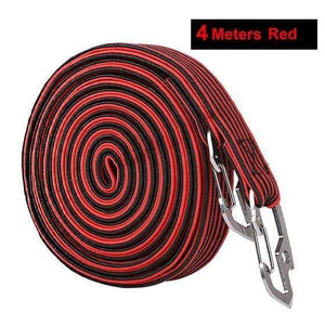 Planet Gates 4M Red 2M/4M Cycling Tension Rope Carbon Steel Hook Bike Luggage Carrier Stretch Elastic Cord Roof Rack Strap Fixed Belt