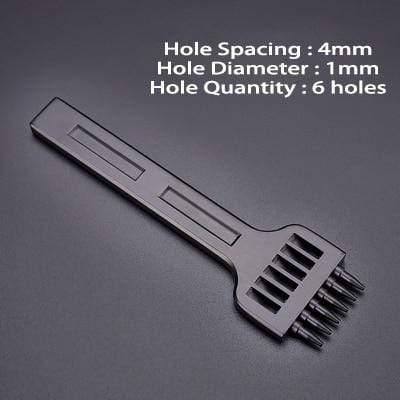 Planet Gates 4mm 6prong Round Hole Punch Row Prong Stitching Cutter Tool Hand Sewing Hole Leather Craft Tools Spacing Cutting 4mm 5mm 6mm 2/4/6 Holes