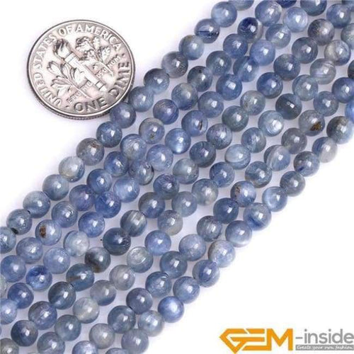 Planet Gates 4mm Round Blue Kyanite Beads,Selectable Size 4mm To 12mm,Fshion Jewelry Beads For Women Bracelet Making,Strand 15" Free Shipping