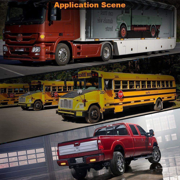 Planet Gates 4PCS 12V 24V 12 LED Super Bright Emergency Warning Caution Waterproof Amber Strobe Light Bar Flashing for Auto Car Truck SUV Van