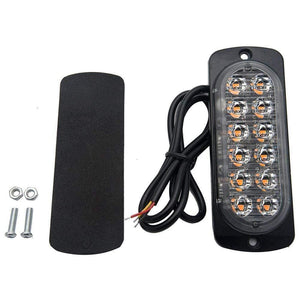 Planet Gates 4PCS 12V 24V 12 LED Super Bright Emergency Warning Caution Waterproof Amber Strobe Light Bar Flashing for Auto Car Truck SUV Van