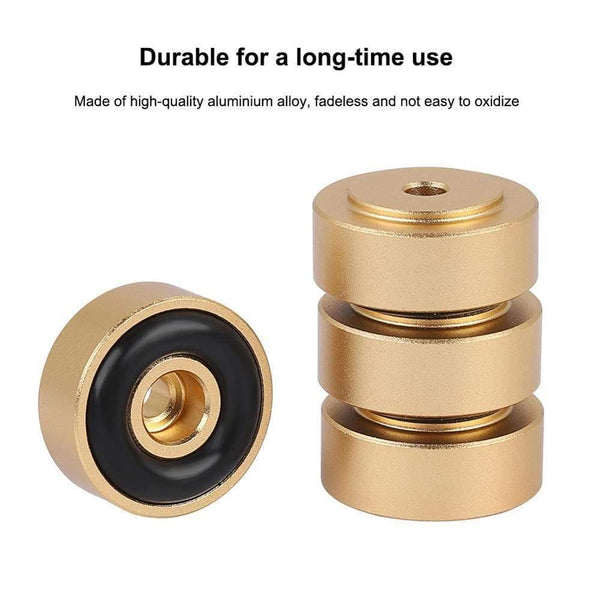 4PCS 20*8mm Aluminum Alloy Amplifier Feet Shock Absorber Amplifier Speaker Turntable Pads Feet Rubber Black Silver Gold