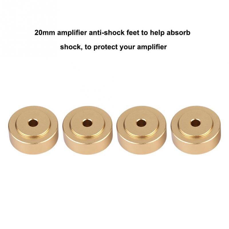 4PCS 20*8mm Aluminum Alloy Amplifier Feet Shock Absorber Amplifier Speaker Turntable Pads Feet Rubber Black Silver Gold