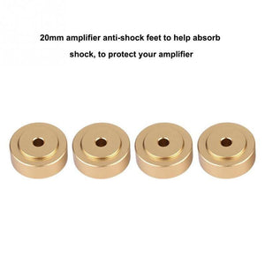 4PCS 20*8mm Aluminum Alloy Amplifier Feet Shock Absorber Amplifier Speaker Turntable Pads Feet Rubber Black Silver Gold
