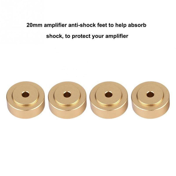 4PCS 20*8mm Aluminum Alloy Amplifier Feet Shock Absorber Amplifier Speaker Turntable Pads Feet Rubber Black Silver Gold