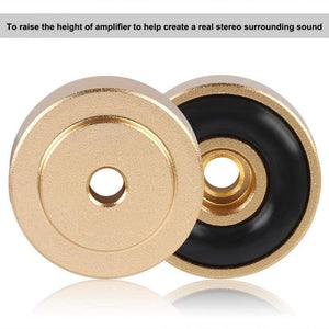 4PCS 20*8mm Aluminum Alloy Amplifier Feet Shock Absorber Amplifier Speaker Turntable Pads Feet Rubber Black Silver Gold