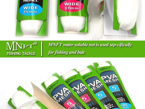 Planet Gates 4Pcs 37mm*5m&25mm*5m PVA Refill Mesh Carp Fishing Mesh Bait Hold Bag Wholesale Dropshipping Fishing Tackle Accessories