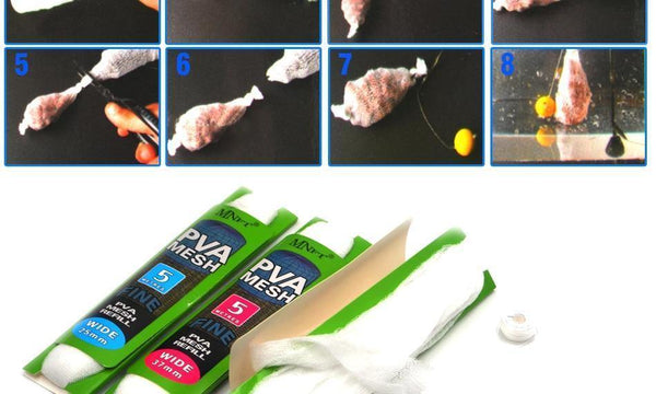 Planet Gates 4Pcs 37mm*5m&25mm*5m PVA Refill Mesh Carp Fishing Mesh Bait Hold Bag Wholesale Dropshipping Fishing Tackle Accessories