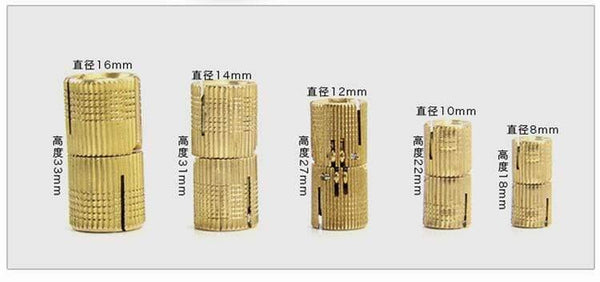 4PCS 8mm-16mm Copper Barrel Hinges Cylindrical Hidden Cabinet Concealed Invisible Brass Door Hinges For Furniture Hardware