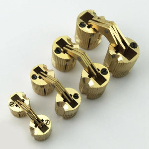 4PCS 8mm-16mm Copper Barrel Hinges Cylindrical Hidden Cabinet Concealed Invisible Brass Door Hinges For Furniture Hardware