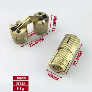 4PCS 8mm-16mm Copper Barrel Hinges Cylindrical Hidden Cabinet Concealed Invisible Brass Door Hinges For Furniture Hardware
