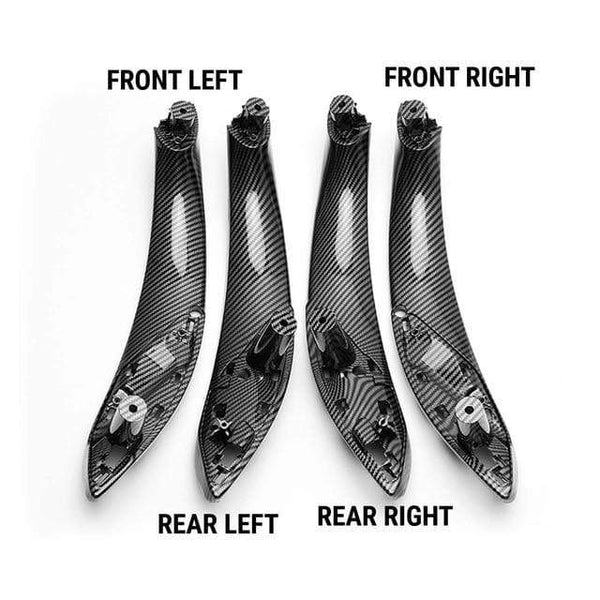 Planet Gates 4pcs a set Plastic Car Interior Door Pull Handle Trim Cover Carbon Printed For BMW F30 F80 F31 F32 F33 F35 2013 2014 2015 2016-2018