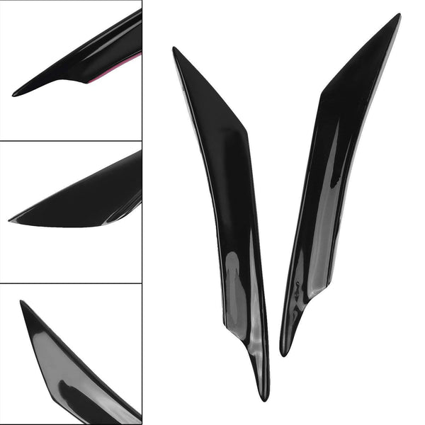 Planet Gates 4pcs Black Front Bumper Lip Splitter Fin Air trim Auto Body Side Wing Spoiler For Car Front Bumper Canards Splitters Universal