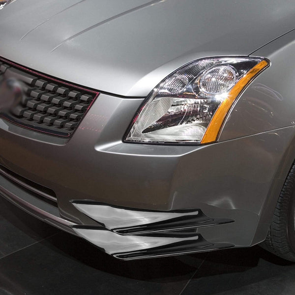 Planet Gates 4pcs Black Front Bumper Lip Splitter Fin Air trim Auto Body Side Wing Spoiler For Car Front Bumper Canards Splitters Universal