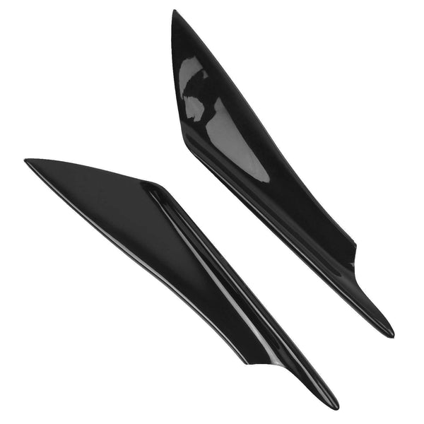 Planet Gates 4pcs Black Front Bumper Lip Splitter Fin Air trim Auto Body Side Wing Spoiler For Car Front Bumper Canards Splitters Universal