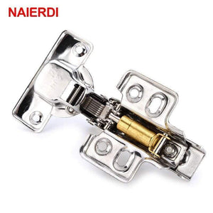 4PCS  C Serie Hinge Stainless Steel Door Hydraulic Hinges Damper Buffer Soft Close For Cabinet Kitchen Furniture Hardware