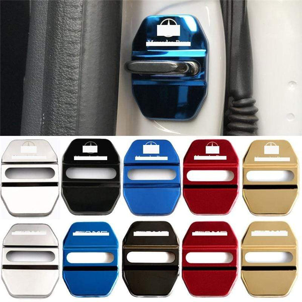 Planet Gates 4pcs Car Door Lock Protective Cover Universal for Mercedes Benz 90% Model AMG 304 Stainless Steel Door Lock Cap Decoration Cover