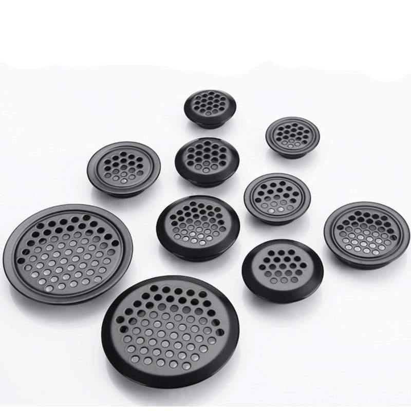 4pcs Dia.30mm 35mm 40mm 42mm 65mm Black Air Vent Air Duct Grill Louver Mesh Hole with Flat surface Convex surface