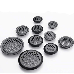 4pcs Dia.30mm 35mm 40mm 42mm 65mm Black Air Vent Air Duct Grill Louver Mesh Hole with Flat surface Convex surface