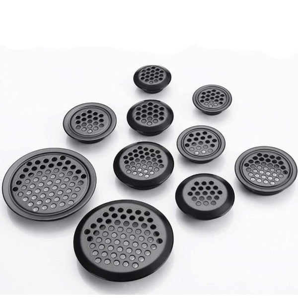 4pcs Dia.30mm 35mm 40mm 42mm 65mm Black Air Vent Air Duct Grill Louver Mesh Hole with Flat surface Convex surface