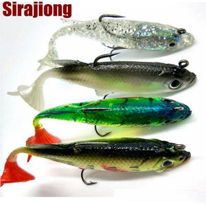 Planet Gates 4pcs Fishing Lures Sea Fishing Tackle Soft Bait Lead Fishing 8cm/14g Artificial Bait Jig Wobblers Rubber Silicon Lure