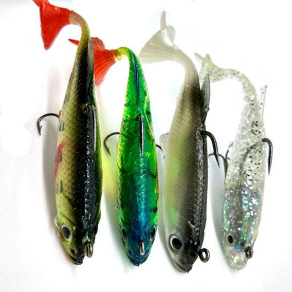 Planet Gates 4pcs Fishing Lures Sea Fishing Tackle Soft Bait Lead Fishing 8cm/14g Artificial Bait Jig Wobblers Rubber Silicon Lure