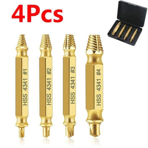 Planet Gates 4Pcs Gold With box 4/5/6 PCS Damaged Screw Extractor Drill Bit Set Stripped Broken Screw Bolt Remover Extractor Easily Take Out Demolition Tools
