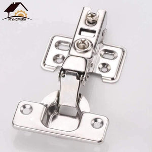 4Pcs Hinge Stainless Steel Hydraulic Cabinet Door Hinges Damper Buffer Soft Close Kitchen Cupboard Furniture Full/Embed