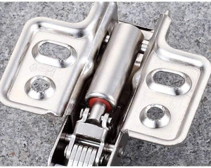 4Pcs Hinge Stainless Steel Hydraulic Cabinet Door Hinges Damper Buffer Soft Close Kitchen Cupboard Furniture Full/Embed