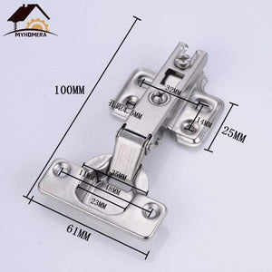 4Pcs Hinge Stainless Steel Hydraulic Cabinet Door Hinges Damper Buffer Soft Close Kitchen Cupboard Furniture Full/Embed