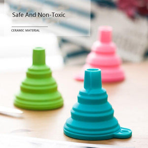 4PCS Kitchen Home Portable Folding Funnels Telescopic Long Neck Funnel Creative Household Liquid Silicagel Funnel Kitchen Tools