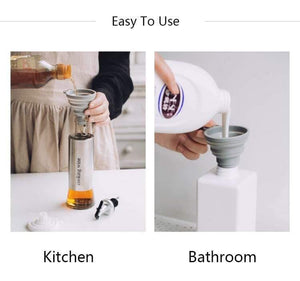 4PCS Kitchen Home Portable Folding Funnels Telescopic Long Neck Funnel Creative Household Liquid Silicagel Funnel Kitchen Tools