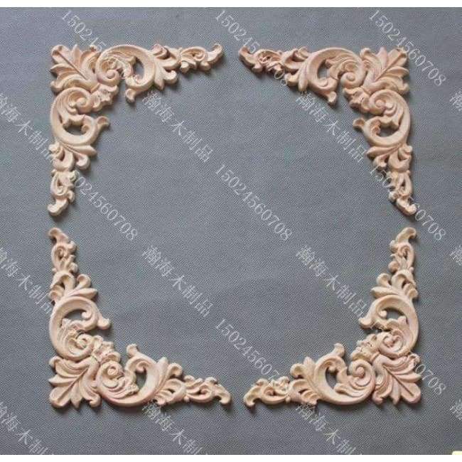 Planet Gates 4PCS/LOT 14x14x0.8 Wood Decal European Furniture Accessories Solid Wood Trim