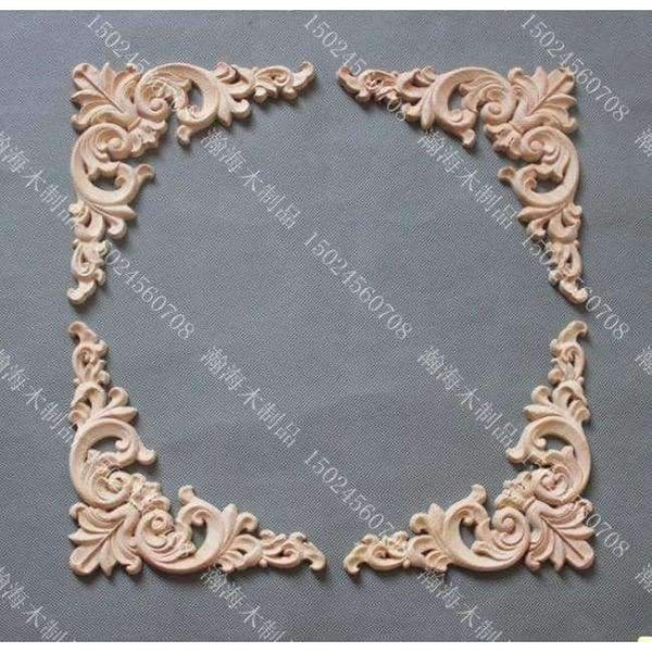 Planet Gates 4PCS/LOT 14x14x0.8 Wood Decal European Furniture Accessories Solid Wood Trim