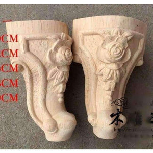 Planet Gates 4PCS/LOT 15x6CM  European Furniture Accessories Wood Carved Flower TV Cabinet Table Feets Foot Bathroom Cabinet Legs