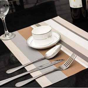 Planet Gates 4pcs/lot 5 Color Dining Table Mat Pvc Placemat Waterproof Heat Insulation Silicone Pad Kitchen Accessories   Placemats For Table