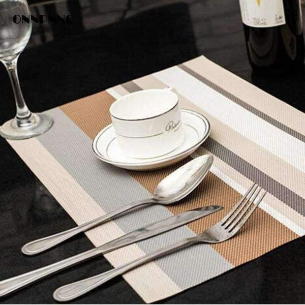 Planet Gates 4pcs/lot 5 Color Dining Table Mat Pvc Placemat Waterproof Heat Insulation Silicone Pad Kitchen Accessories   Placemats For Table