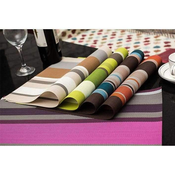 Planet Gates 4pcs/lot 5 Color Dining Table Mat Pvc Placemat Waterproof Heat Insulation Silicone Pad Kitchen Accessories   Placemats For Table
