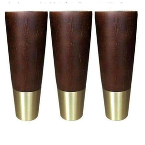 Planet Gates 4PCS/LOT  H:12.5CM  Walnut color log colored brass cabinet sofa feet legs Solid wood furniture foot accessories