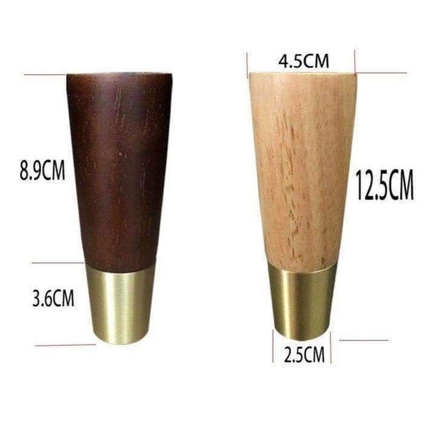 Planet Gates 4PCS/LOT  H:12.5CM  Walnut color log colored brass cabinet sofa feet legs Solid wood furniture foot accessories