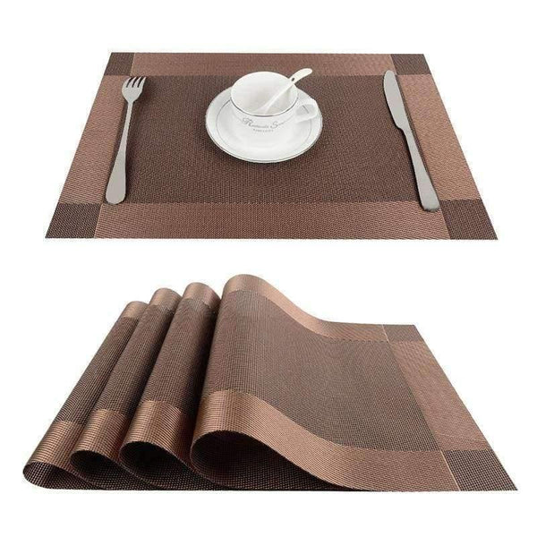 Planet Gates 4pcs/lot PVC Decorative Vinyl Placemats for Dining Table Runner Linen Place Mat in Kitchen Accessories Cup Coaster Pad