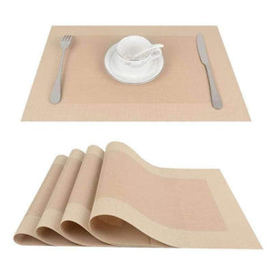 Planet Gates 4pcs/lot PVC Decorative Vinyl Placemats for Dining Table Runner Linen Place Mat in Kitchen Accessories Cup Coaster Pad