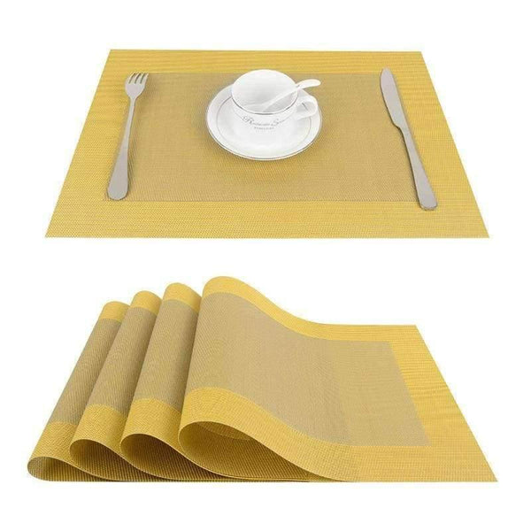 Planet Gates 4pcs/lot PVC Decorative Vinyl Placemats for Dining Table Runner Linen Place Mat in Kitchen Accessories Cup Coaster Pad